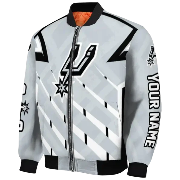 custom san antonio spurs chevron angles silver bomber jacket best selling