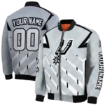 custom san antonio spurs chevron angles silver bomber jacket best selling