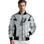 custom san antonio spurs chevron angles silver bomber jacket best selling
