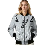 custom san antonio spurs chevron angles silver bomber jacket best selling