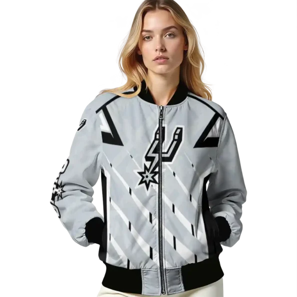 custom san antonio spurs chevron angles silver bomber jacket latest model