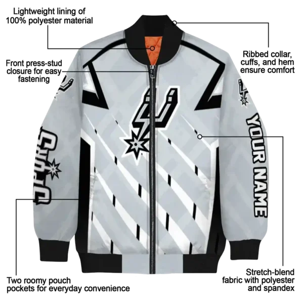 custom san antonio spurs chevron angles silver bomber jacket new arrival