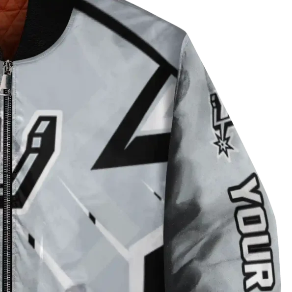 custom san antonio spurs chevron angles silver bomber jacket premium grade