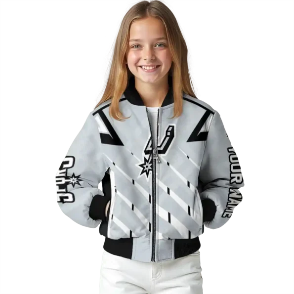 custom san antonio spurs chevron angles silver bomber jacket top rated