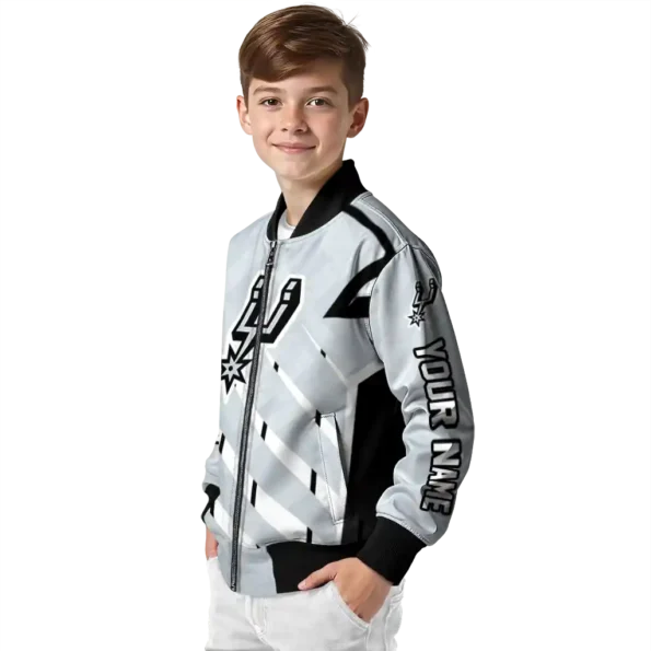 custom san antonio spurs chevron angles silver bomber jacket trendy