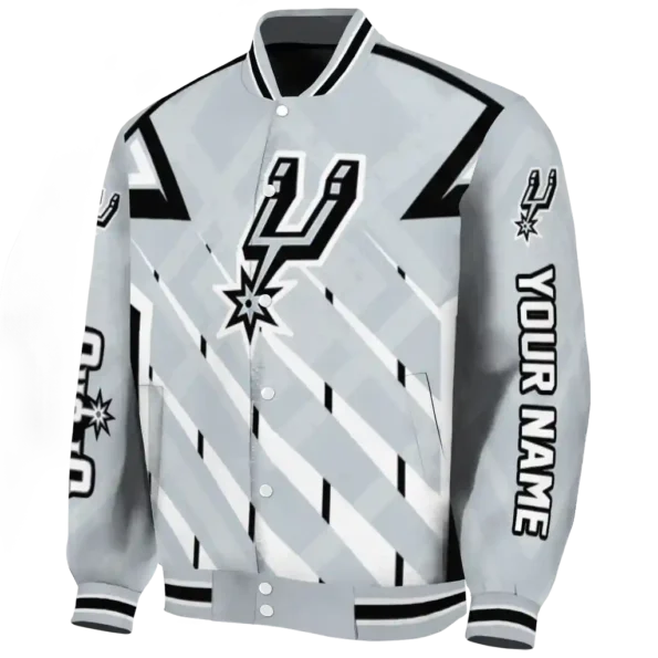 custom san antonio spurs chevron angles silver varsity jacket best selling.webp