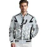 custom san antonio spurs chevron angles silver varsity jacket best selling.webp