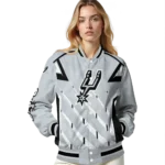 custom san antonio spurs chevron angles silver varsity jacket best selling.webp