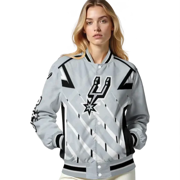 custom san antonio spurs chevron angles silver varsity jacket latest model.webp