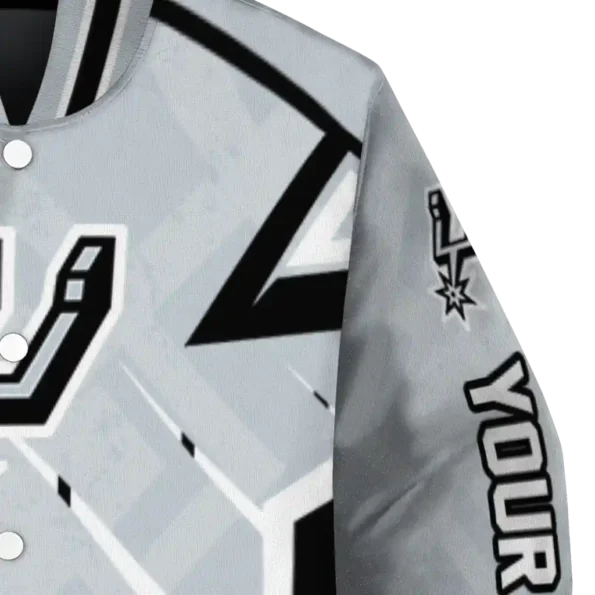 custom san antonio spurs chevron angles silver varsity jacket premium grade.webp