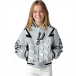 custom san antonio spurs chevron angles silver varsity jacket best selling.webp