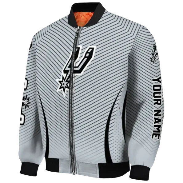 custom san antonio spurs chevron arrow silver bomber jacket best selling