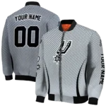 custom san antonio spurs chevron arrow silver bomber jacket best selling