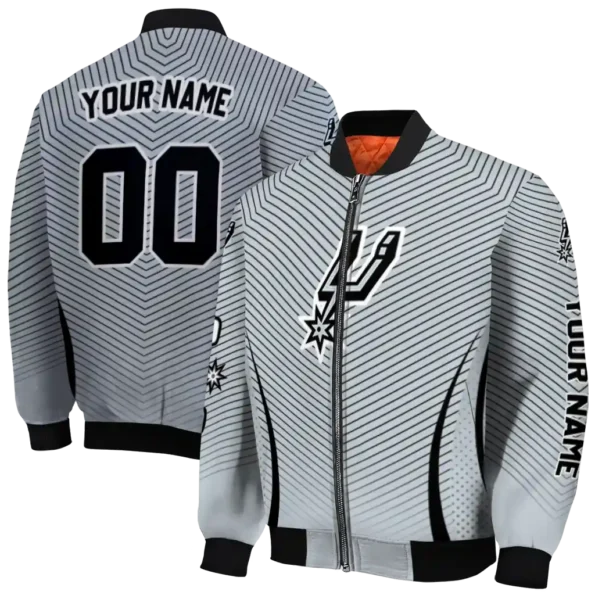 custom san antonio spurs chevron arrow silver bomber jacket fashion forward