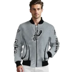 custom san antonio spurs chevron arrow silver bomber jacket best selling
