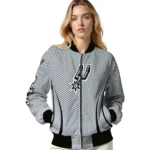 custom san antonio spurs chevron arrow silver bomber jacket best selling