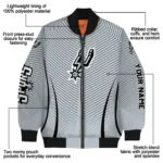 custom san antonio spurs chevron arrow silver bomber jacket best selling