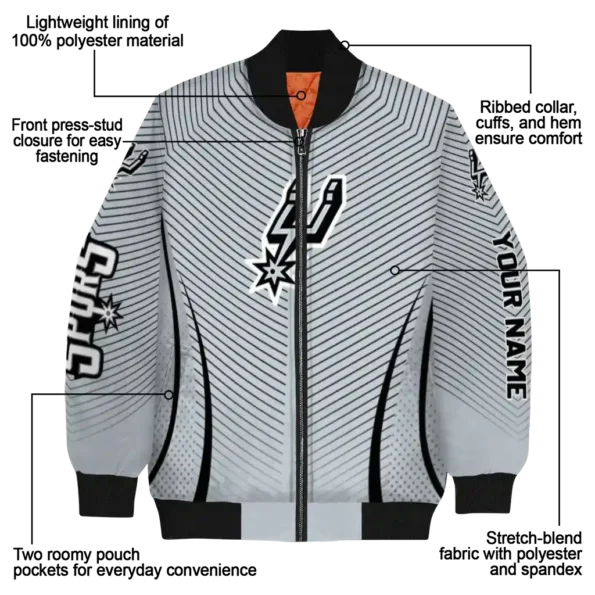 custom san antonio spurs chevron arrow silver bomber jacket new arrival