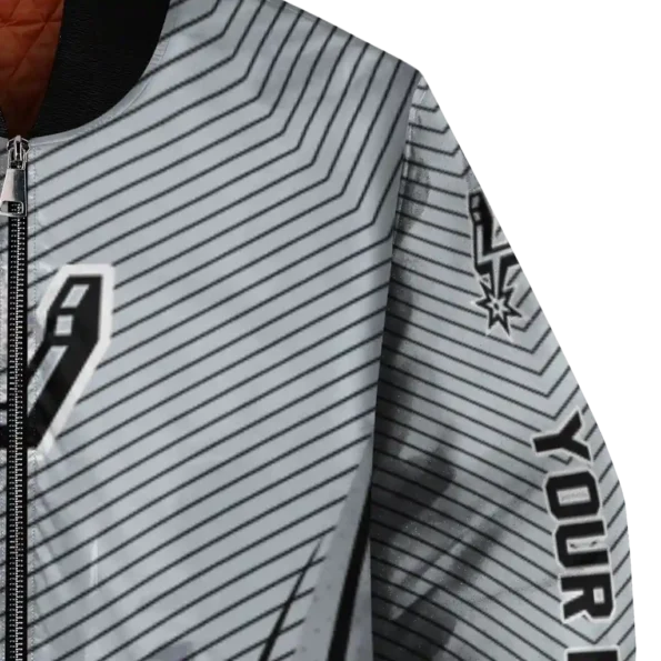custom san antonio spurs chevron arrow silver bomber jacket premium grade