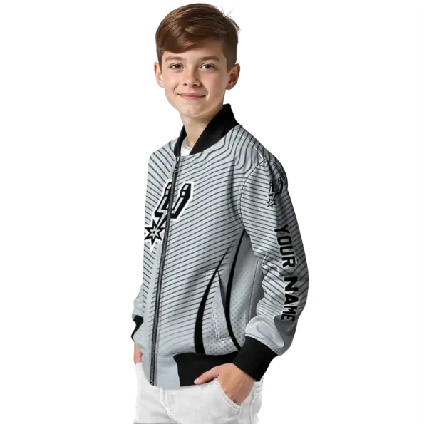 custom san antonio spurs chevron arrow silver bomber jacket trendy