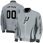 custom san antonio spurs chevron arrow silver varsity jacket best selling.webp
