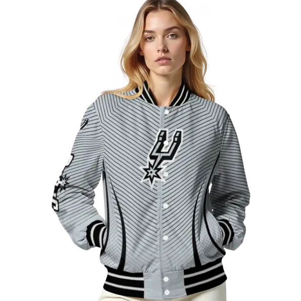 custom san antonio spurs chevron arrow silver varsity jacket latest model.webp