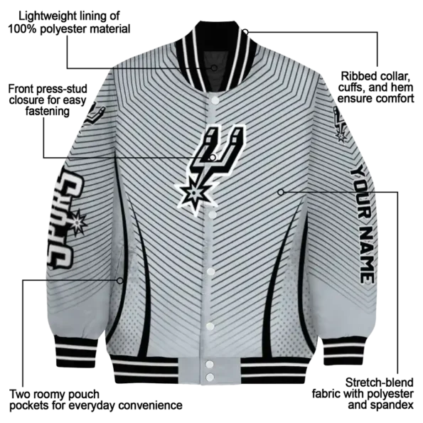 custom san antonio spurs chevron arrow silver varsity jacket new arrival.webp
