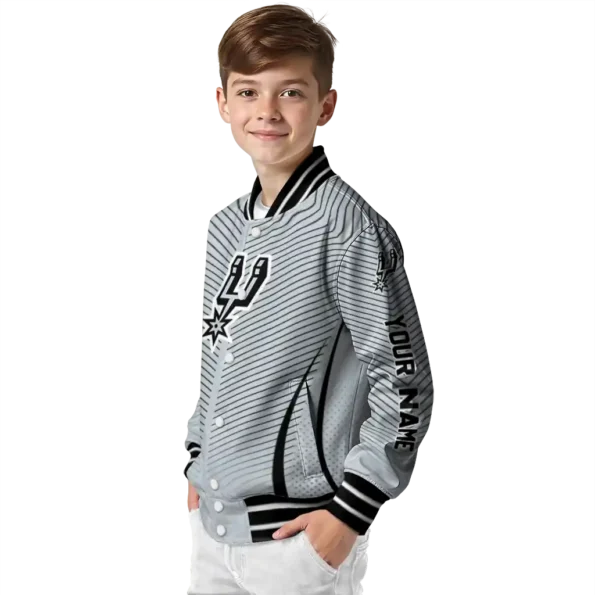 custom san antonio spurs chevron arrow silver varsity jacket trendy.webp