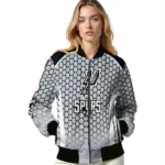 custom san antonio spurs hexagon grid silver bomber jacket best selling