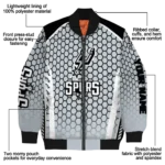 custom san antonio spurs hexagon grid silver bomber jacket best selling