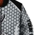 custom san antonio spurs hexagon grid silver bomber jacket best selling