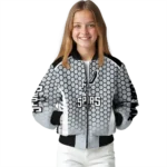 custom san antonio spurs hexagon grid silver bomber jacket best selling