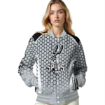 custom san antonio spurs hexagon grid silver varsity jacket best selling.webp