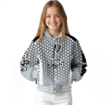 custom san antonio spurs hexagon grid silver varsity jacket best selling.webp