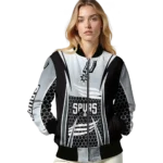 custom san antonio spurs mesh effect silver black bomber jacket best selling