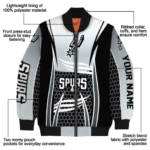 custom san antonio spurs mesh effect silver black bomber jacket best selling