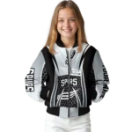 custom san antonio spurs mesh effect silver black bomber jacket best selling