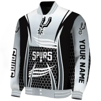 custom san antonio spurs mesh effect silver black varsity jacket best selling.webp