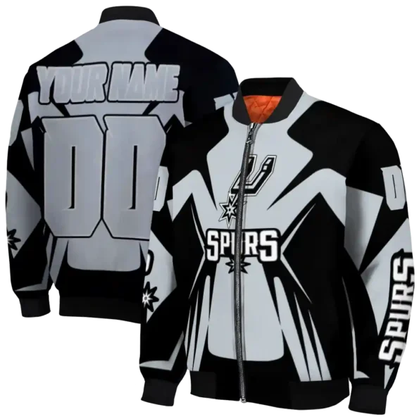 custom san antonio spurs spider mark silver bomber jacket fashion forward