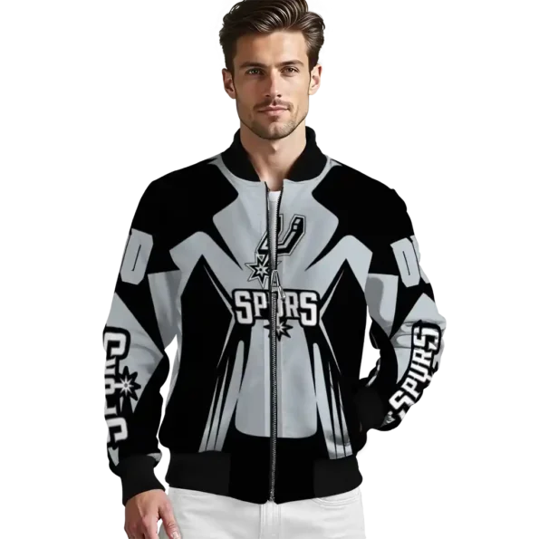 custom san antonio spurs spider mark silver bomber jacket high quality