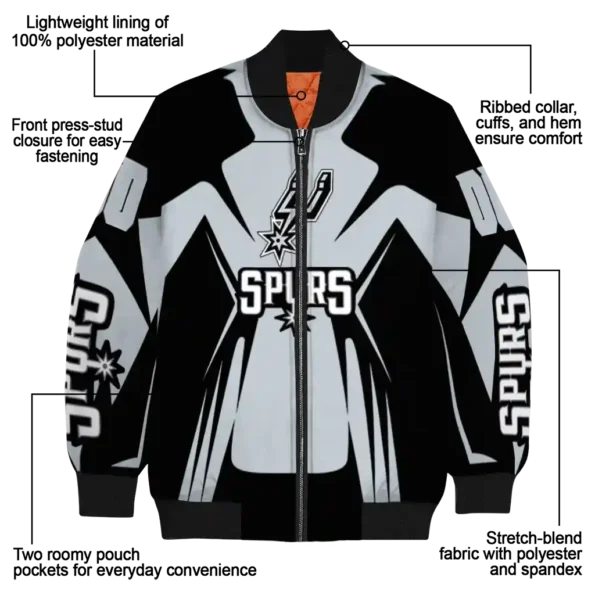 custom san antonio spurs spider mark silver bomber jacket new arrival