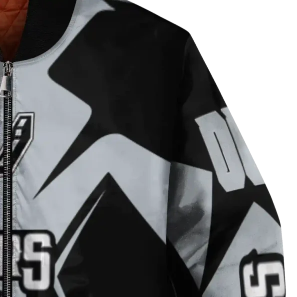 custom san antonio spurs spider mark silver bomber jacket premium grade