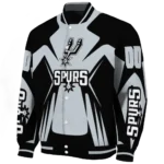 custom san antonio spurs spider mark silver varsity jacket best selling.webp