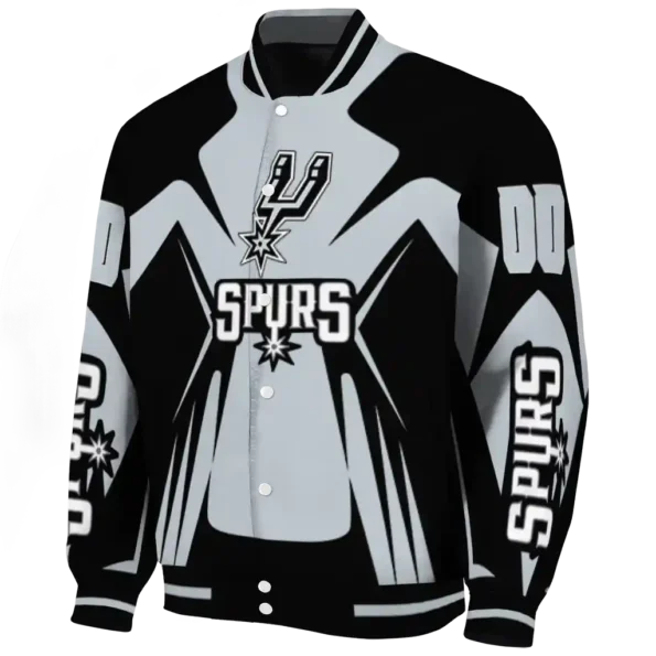 custom san antonio spurs spider mark silver varsity jacket best selling.webp