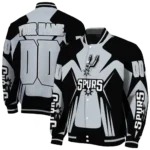custom san antonio spurs spider mark silver varsity jacket best selling.webp