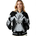 custom san antonio spurs spider mark silver varsity jacket best selling.webp