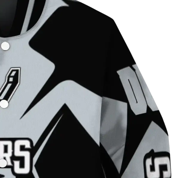 custom san antonio spurs spider mark silver varsity jacket premium grade.webp