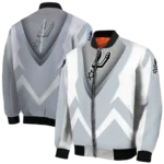 custom san antonio spurs v stripes silver white bomber jacket best selling