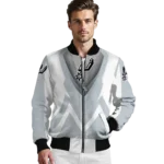 custom san antonio spurs v stripes silver white bomber jacket best selling