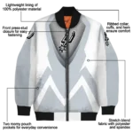 custom san antonio spurs v stripes silver white bomber jacket best selling
